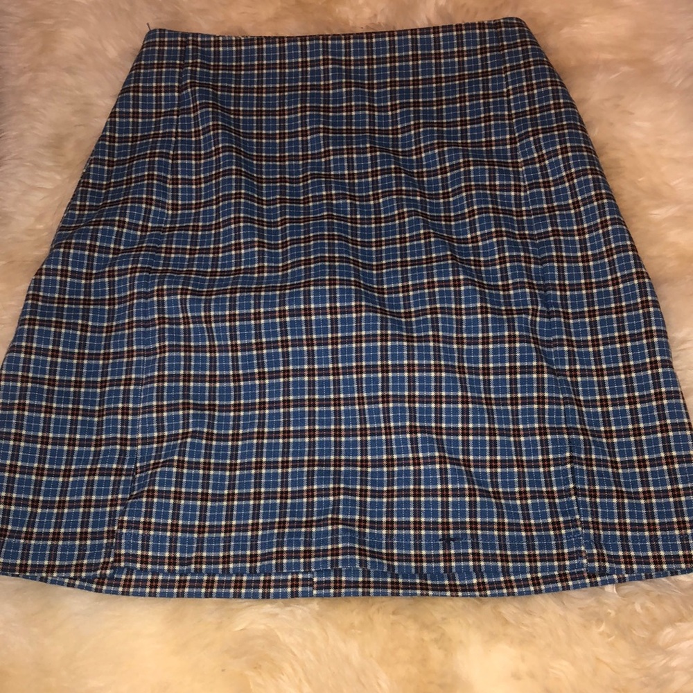 Plad blue and orange brandy Melville skirt os